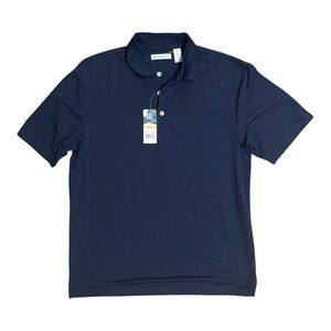Cubavera Polo NWT Navy Blue Solid Textured Shirt Men's Size Medium